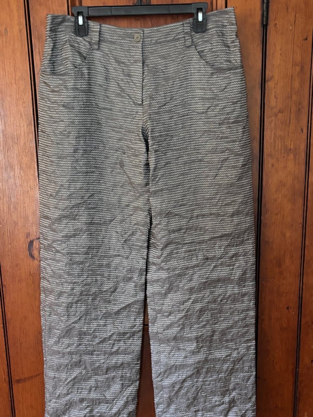 Giorgio Armani Borgo 21 Metallic Crushed Jacquard Pants Size 12 NWT